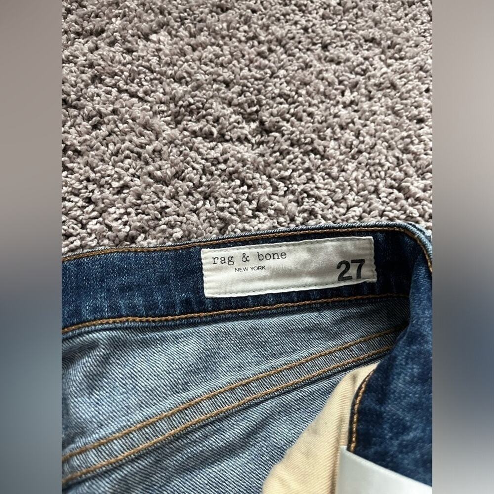 RAG & BONE Dre Capri JEANS ~ Distressed Deville Blue Denim Size 27 - Picture 6 of 7